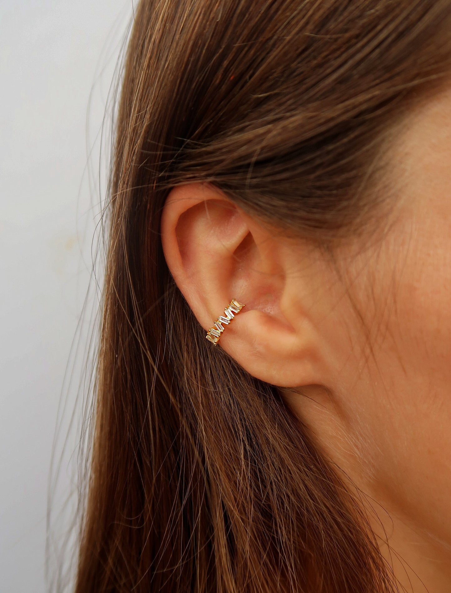 Baguette Diamond CZ ear cuff - Anya Collection