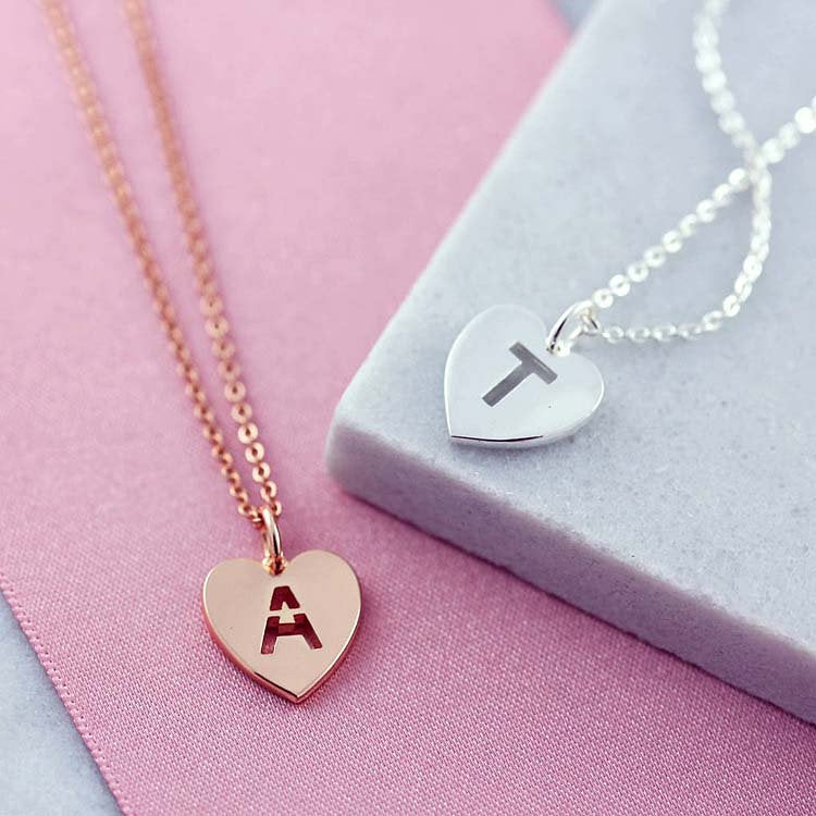 Letter Necklace, Initial Necklace, Letter Necklaces, Personalized Jewelry, Unique Necklace, Heart Pendant, A, Bridesmaids Wedding Gift - Anya Collection