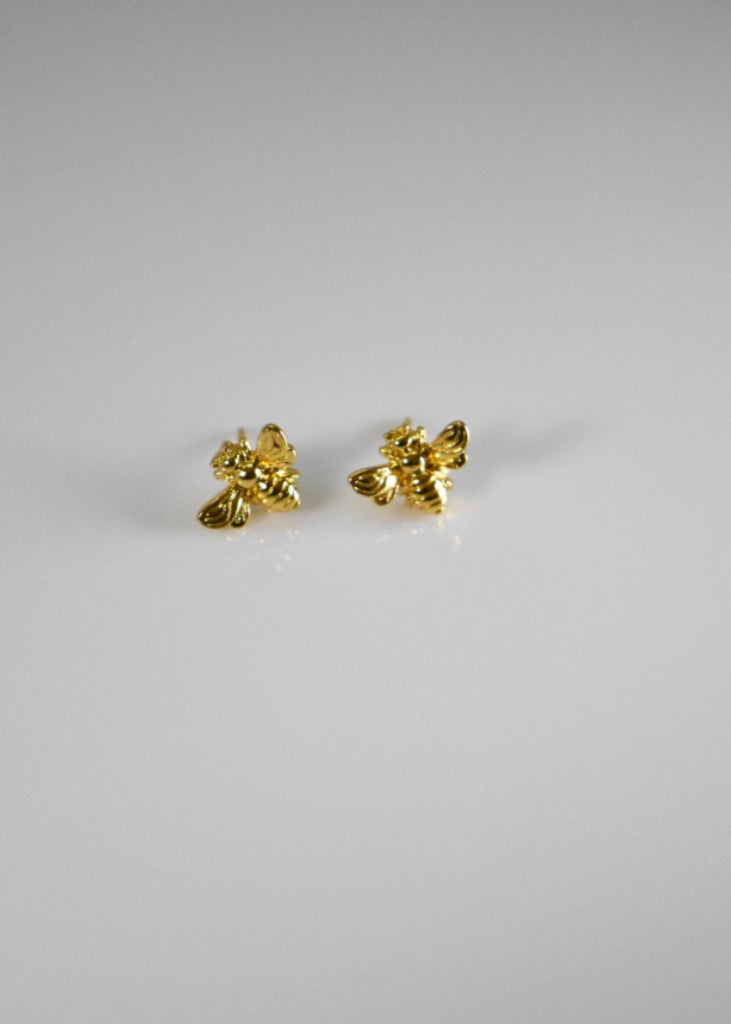 Bee Stud earrings gold, Bee earrings, Honey Bee Earrings, Bee Jewelry - Anya Collection