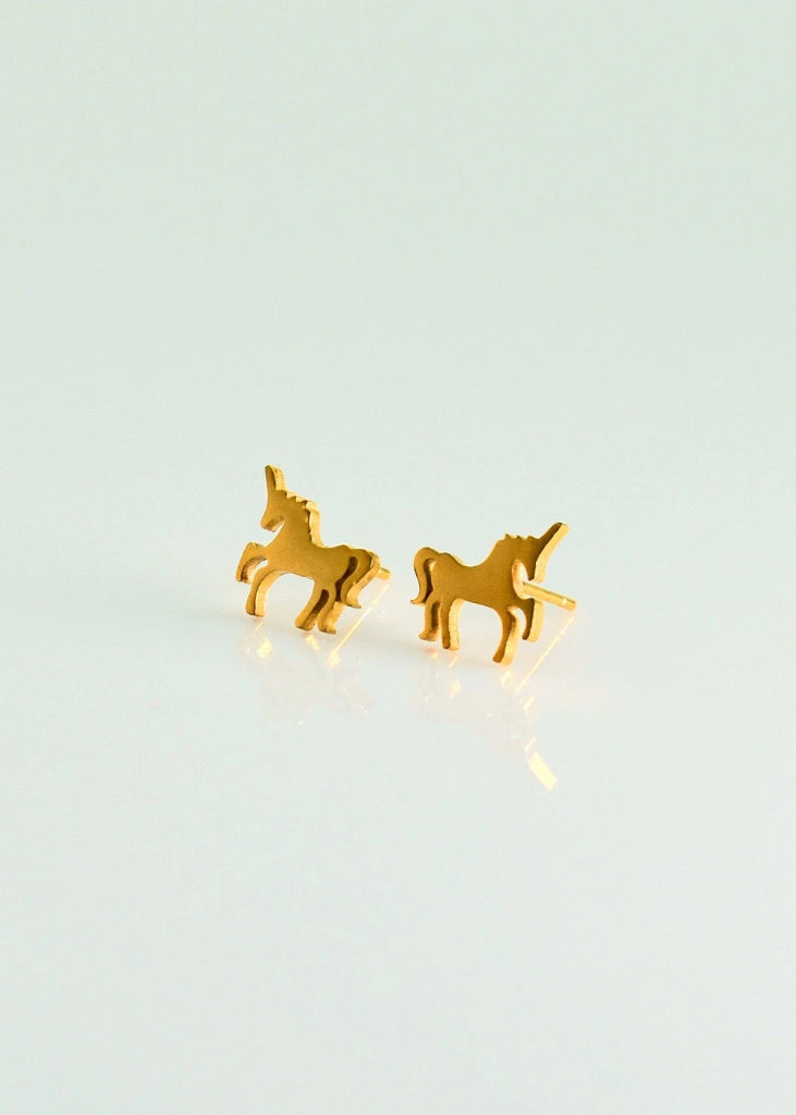 Unicorn Earrings / Gold Tiny Studs / Kids earrings / Birthday Gift / Children's Jewelry / Children Earring / Kawaii  / Children's Gift - earrings - Anya Collection