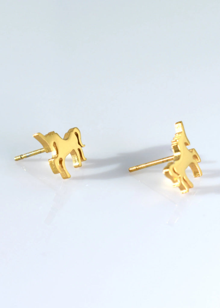 Unicorn Earrings / Gold Tiny Studs / Kids earrings / Birthday Gift / Children's Jewelry / Children Earring / Kawaii  / Children's Gift - earrings - Anya Collection