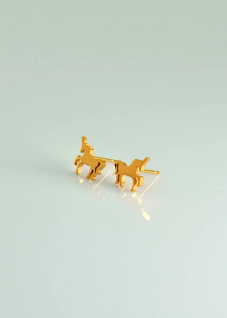 Unicorn Earrings / Gold Tiny Studs / Kids earrings / Birthday Gift / Children's Jewelry / Children Earring / Kawaii  / Children's Gift - earrings - Anya Collection