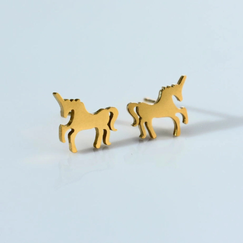 Unicorn Earrings / Gold Tiny Studs / Kids earrings / Birthday Gift / Children's Jewelry / Children Earring / Kawaii  / Children's Gift - earrings - Anya Collection