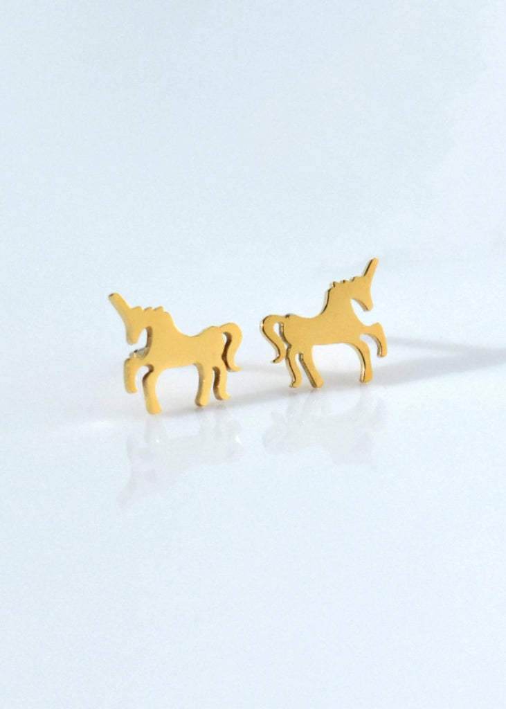 Unicorn Earrings / Gold Tiny Studs / Kids earrings / Birthday Gift / Children's Jewelry / Children Earring / Kawaii  / Children's Gift - earrings - Anya Collection