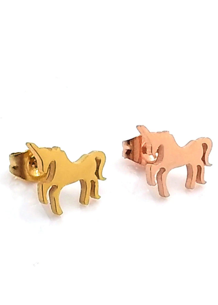 Unicorn Earrings / Gold Tiny Studs / Kids earrings / Birthday Gift / Children's Jewelry / Children Earring / Kawaii  / Children's Gift - earrings - Anya Collection