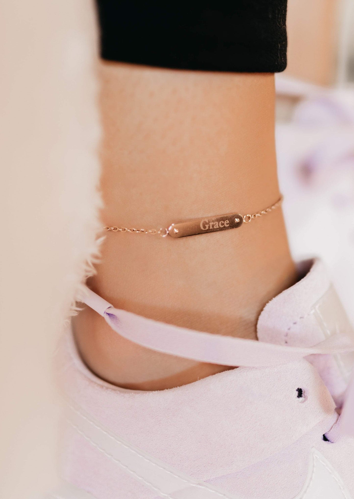 Bar Anklet, Initial Anklet, Name Anklet,