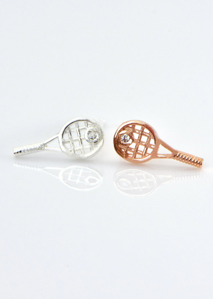 Tennis Rackets Stud Earrings,  Sterling Silver, Tennis Gifts - earrings - Anya Collection