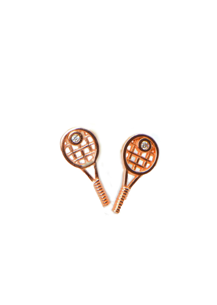 Tennis Rackets Stud Earrings,  Sterling Silver, Tennis Gifts - earrings - Anya Collection