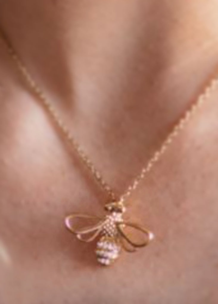 Bee Necklace, Queen Bee, Bee Jewelry, Bee Gifts, Honey Bee Jewelry, Bumble Bee, Gold Bee Keeper Gift, Queen Bee Necklace -  - Anya Collection