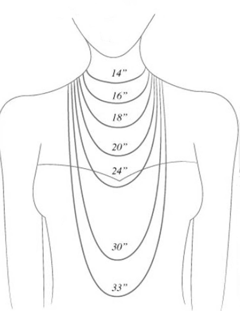 Anya Collection necklace sizing chart