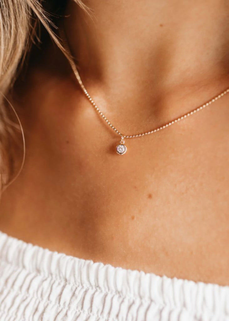 Cubic Zirconia Choker, Tiny Cubic Zirconia Choker Necklace - Necklace - Anya Collection