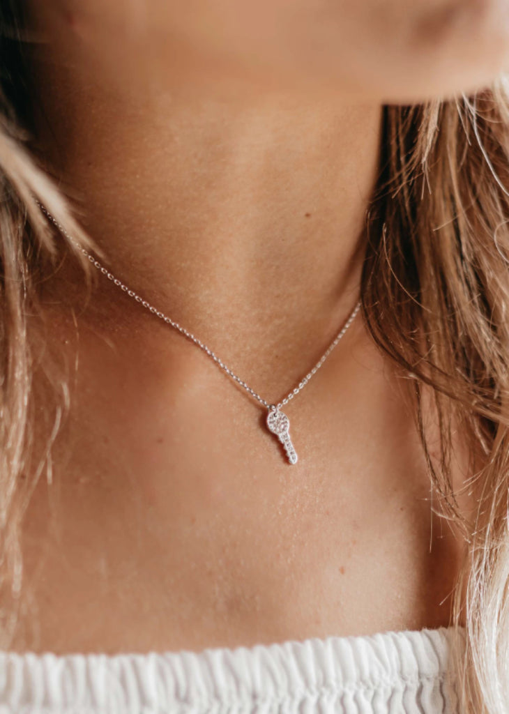 Tiny Key Charm Pendant Necklace
