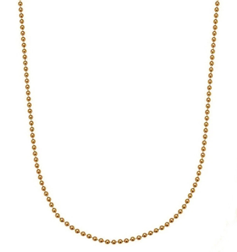 1.2 mm Gold Filled Ball Chain Necklace, Tiny Gold Beaded Necklace, minimalist layering Necklace, Gold Bead Choker, Small Ball Chain Necklace - Necklace - Anya Collection
