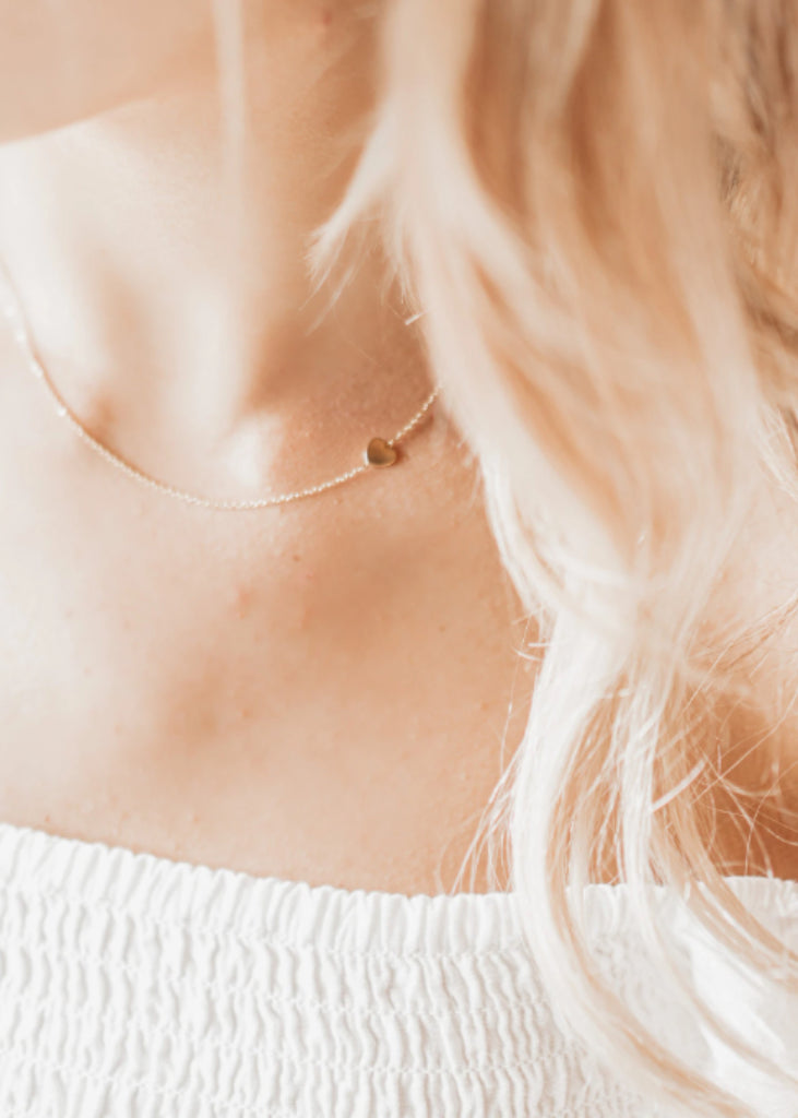Tiny Heart Necklace - Silver, Rose Gold, Mini Heart - Necklace - Anya Collection