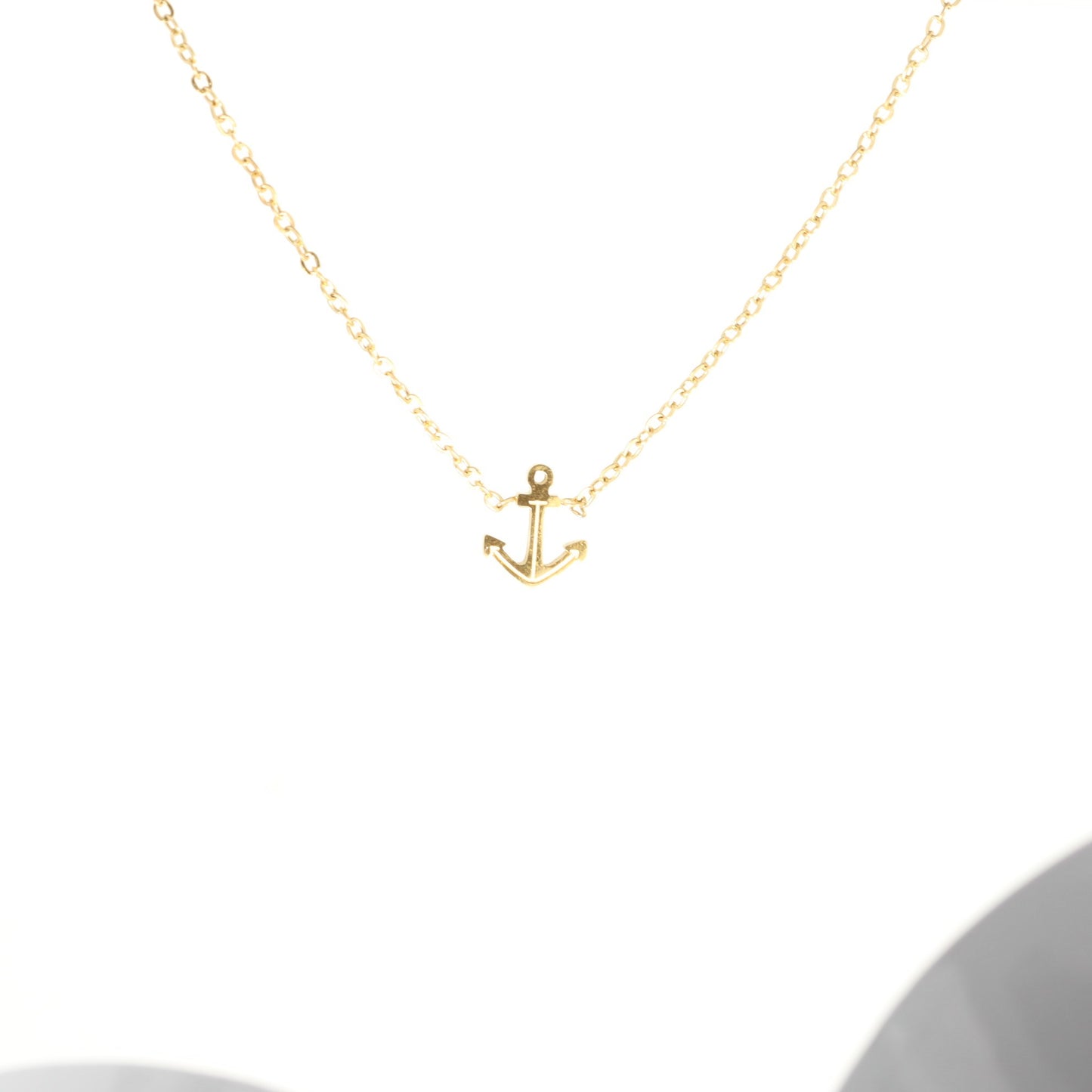 Small Anchor Necklace • Delicate Anchor Choker • Nautical Jewelry • Gold Anchor - Anya Collection
